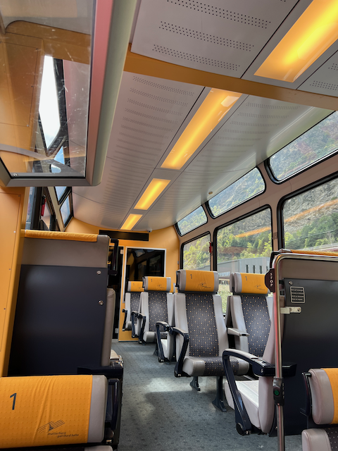 First Class Rail car from Visp to Zermatt