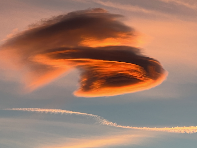 Beautiful Halloween Sunrise UFO Clouds from the Palace Hotel at the Burgenstock Resort above Lucerne Switzerland