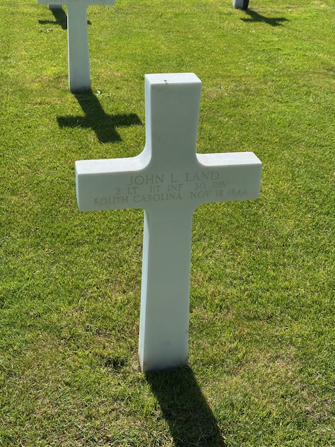 2nd Lt. John Land: Plot B, Row 3, Grave 4