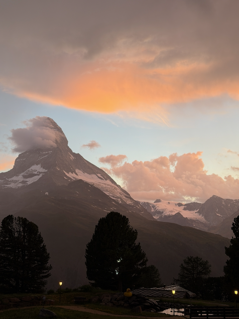 Stunning Summer Solstice Sunset (June 21) after rain - view from the Riffelalp Resort