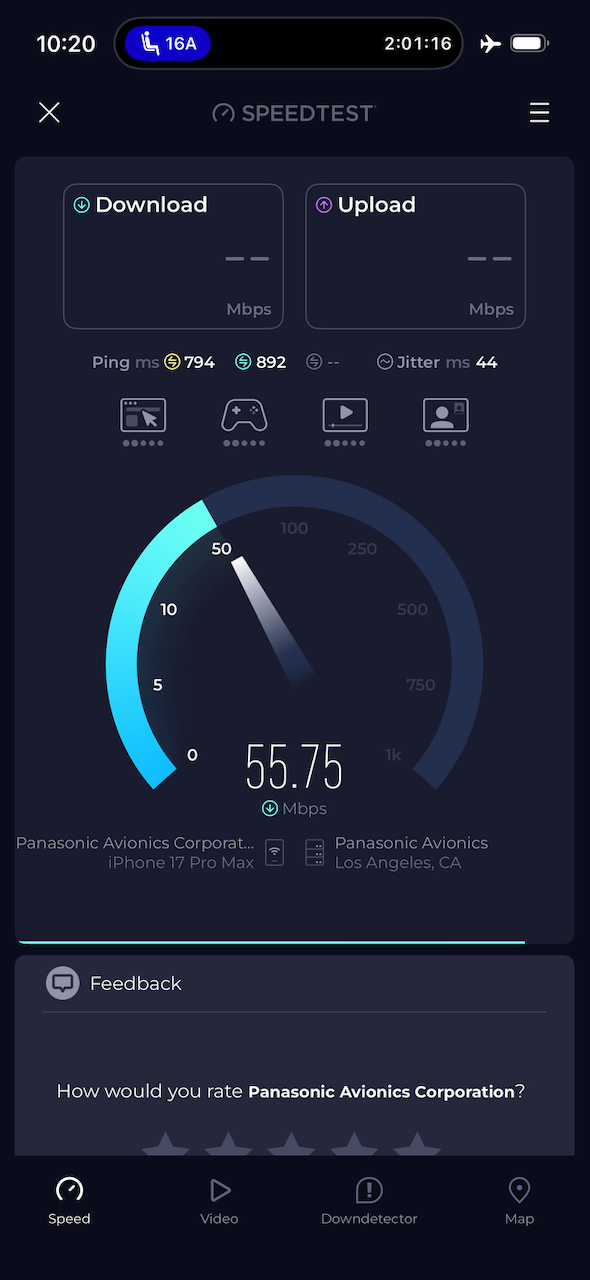 Upload at 55 Mbps